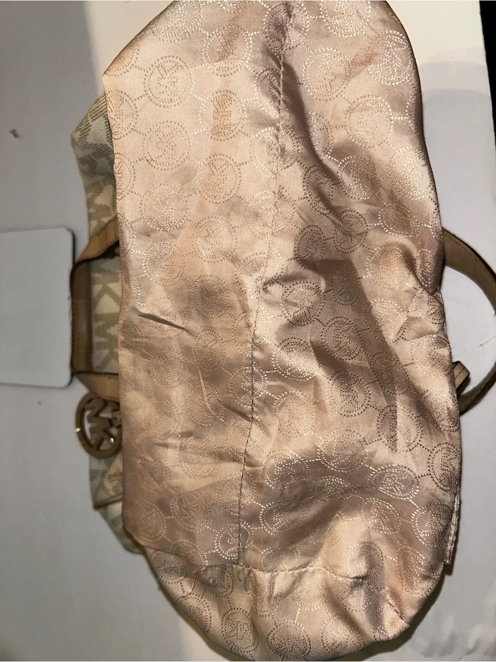 Michael Kors Grayson Signature Vanilla Satchel